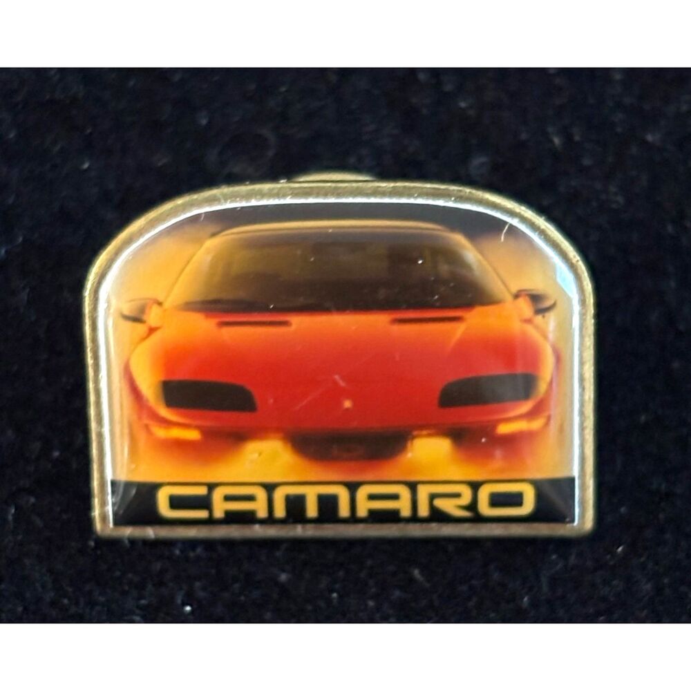 VTG Chevrolet Camaro Lapel Pin Red Sports Car USA Made Automotive Collectible